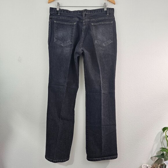 R Denim Womens Sz 12 Floral Beaded Embroidered Y2K Straight Leg Jeans Black Wash - Picture 6 of 10